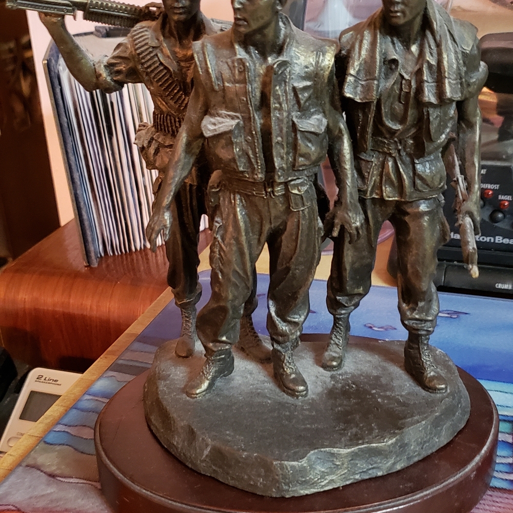 Trio of Soldiers Bronze Sculpture